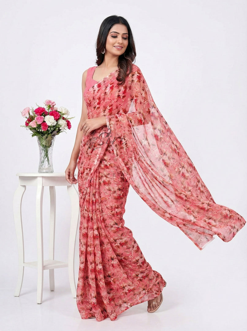 Beautiful Digital Print Premium Soft Siri Chiffon Saree