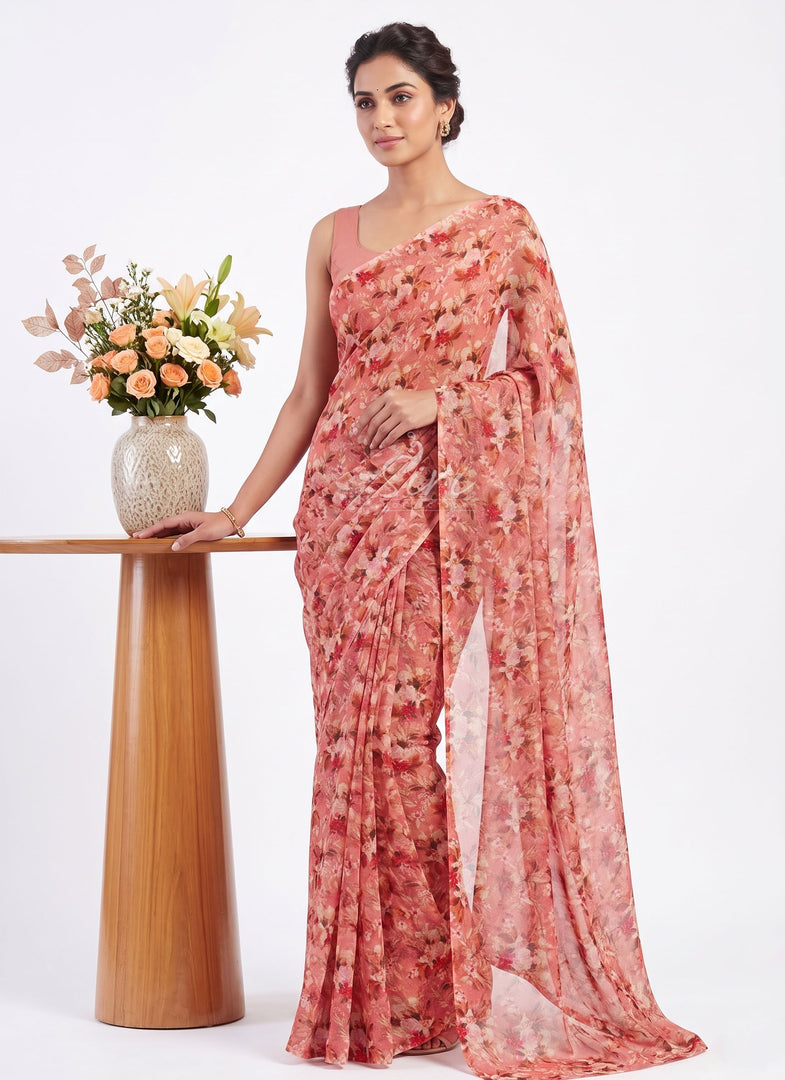 Digital Print Siri Chiffon Saree