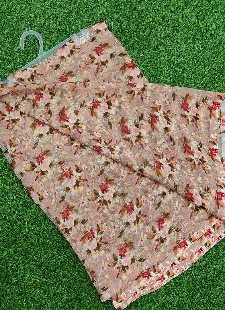 Beautiful Digital Print Premium Soft Siri Chiffon Saree