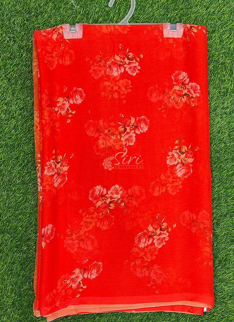 Beautiful Digital Print Premium Soft Siri Chiffon Saree