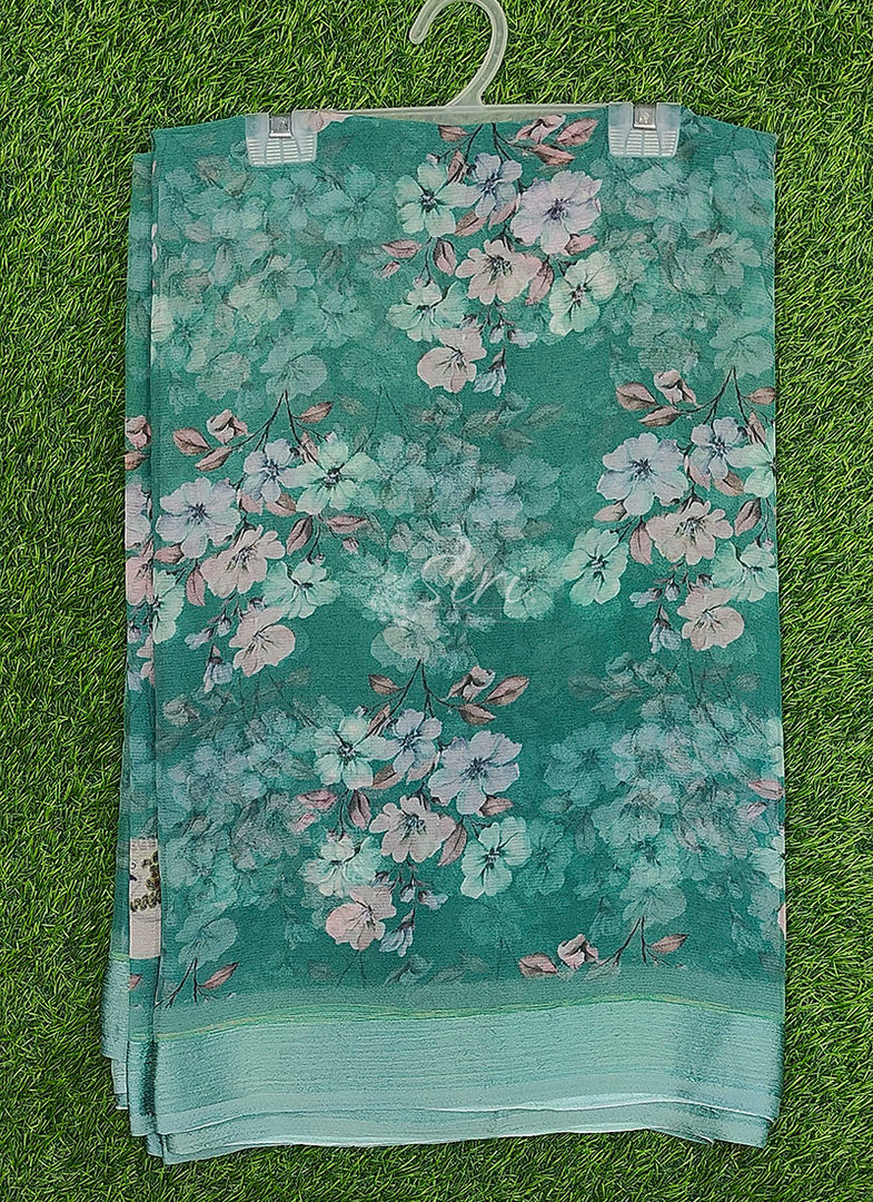 Beautiful Digital Print Soft Siri Chiffon Saree with Blouse