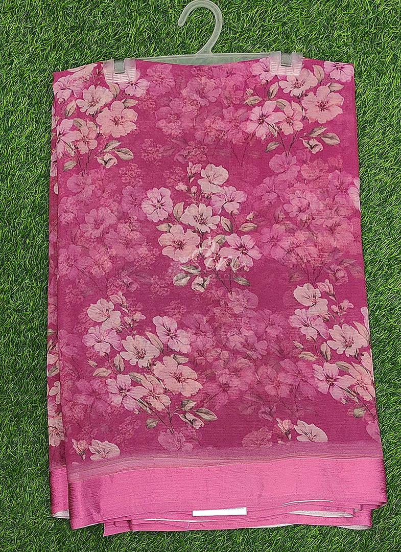 Beautiful Digital Print Soft Siri Chiffon Saree with Blouse