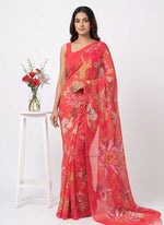 Load image into Gallery viewer, Beautiful Digital Print Soft Siri Chiffon Saree with Blouse