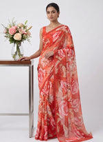 Load image into Gallery viewer, Siri Collections Premium Digital Print Soft Chiffon Saree