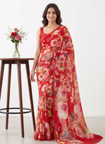 Load image into Gallery viewer, Siri Collections Premium Digital Print Soft Chiffon Saree