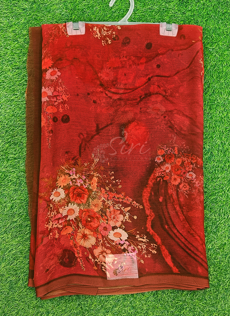 Siri Collections Digital Print Soft Shaded Siri Chiffon with Blouse