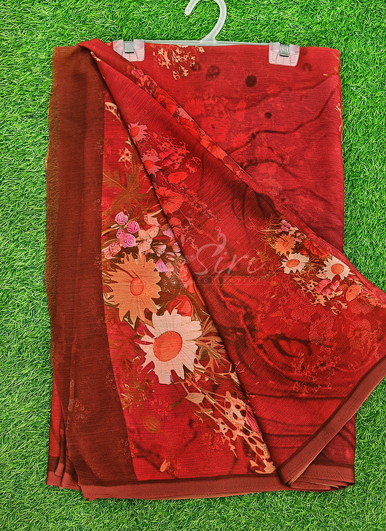 Siri Collections Digital Print Soft Shaded Siri Chiffon with Blouse