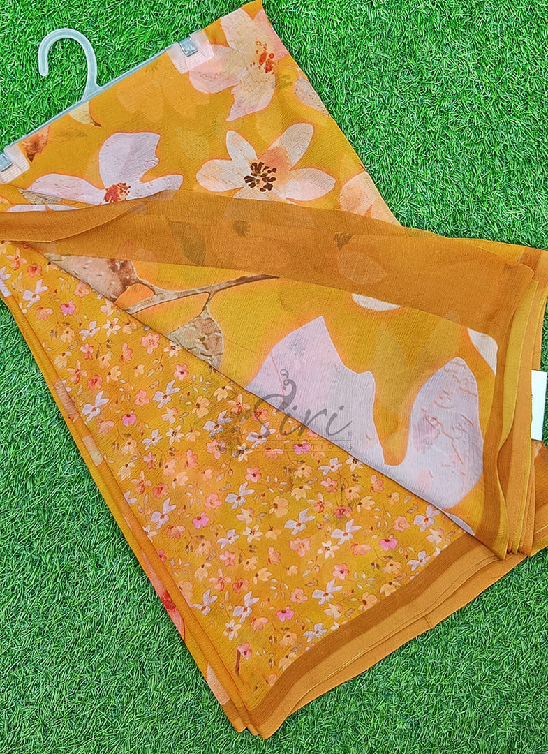 Siri Collections Digital Print Soft Shaded Siri Chiffon with Blouse
