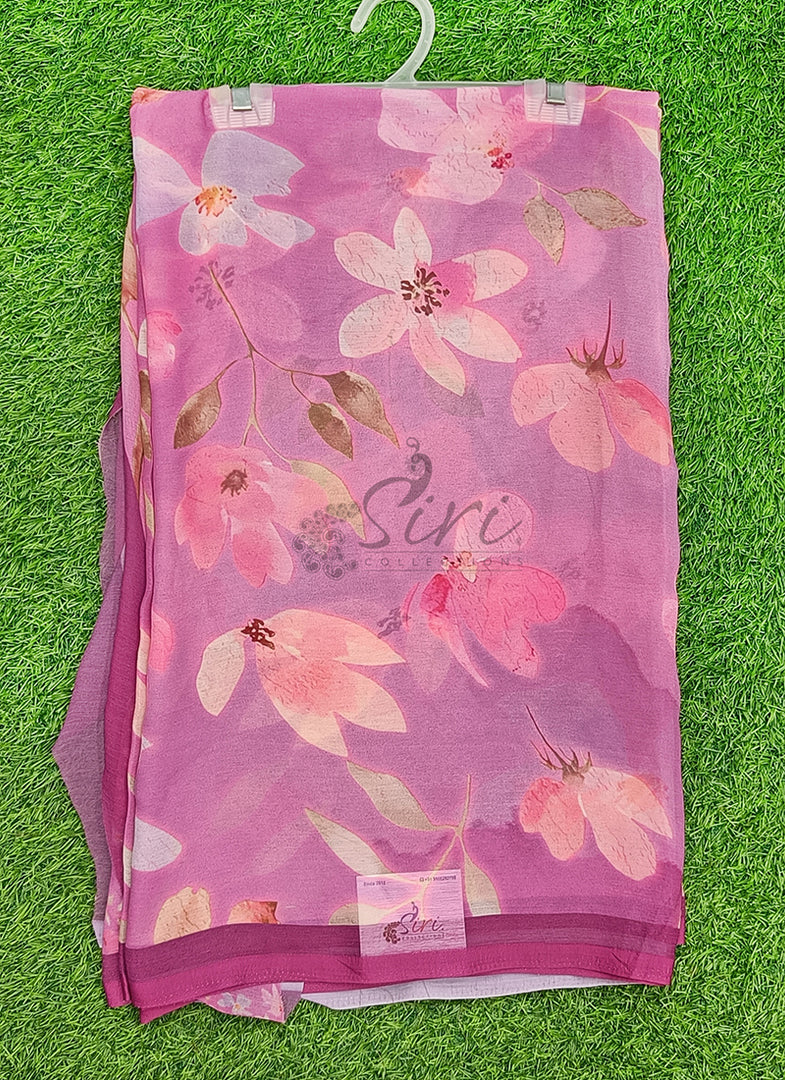 Siri Collections Digital Print Soft Shaded Siri Chiffon with Blouse