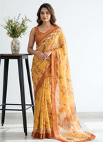 Load image into Gallery viewer, Siri Collections Digital Print Soft Siri Chiffon Saree with Blouse