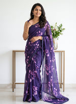 Load image into Gallery viewer, Siri Collections Digital Print Soft Siri Chiffon Saree with Blouse