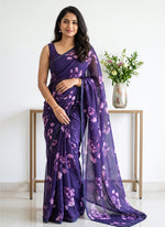 Load image into Gallery viewer, Siri Collections Digital Print Soft Siri Chiffon Saree with Blouse