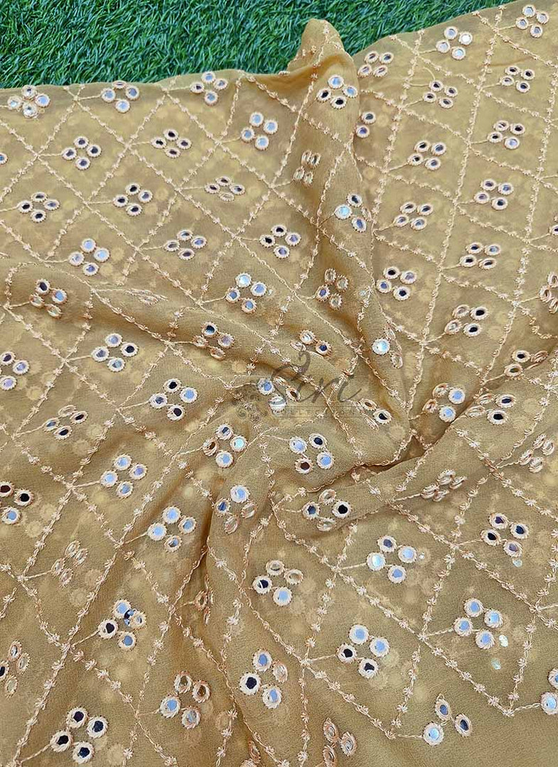 Beautiful Georgette Fabric in Mirror Embroidery Work