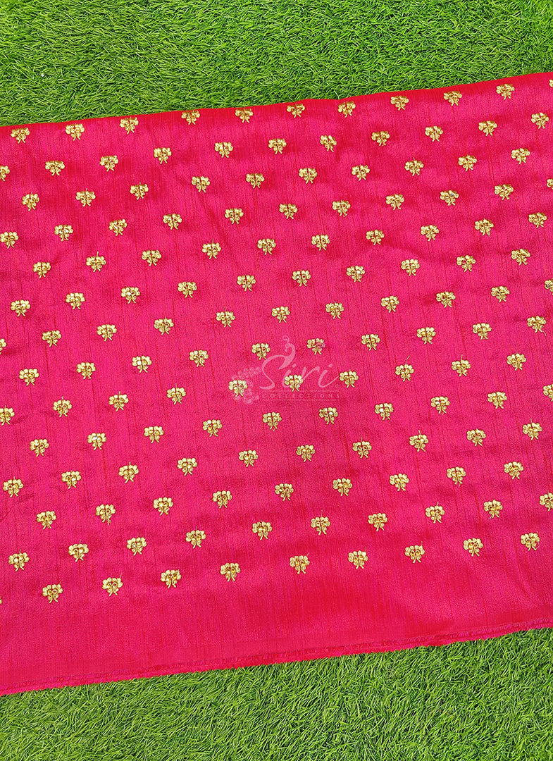 Lovely Raw Silk Fabric in Embroidery Stone Work