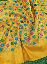 Load image into Gallery viewer, Lovely Raw Silk Fabric in Embroidery Work
