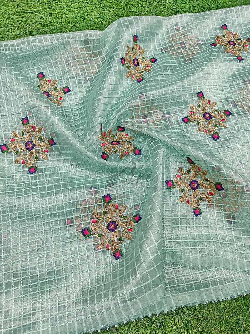 Lovely Organza Fabric in Embroidery Sequins Work