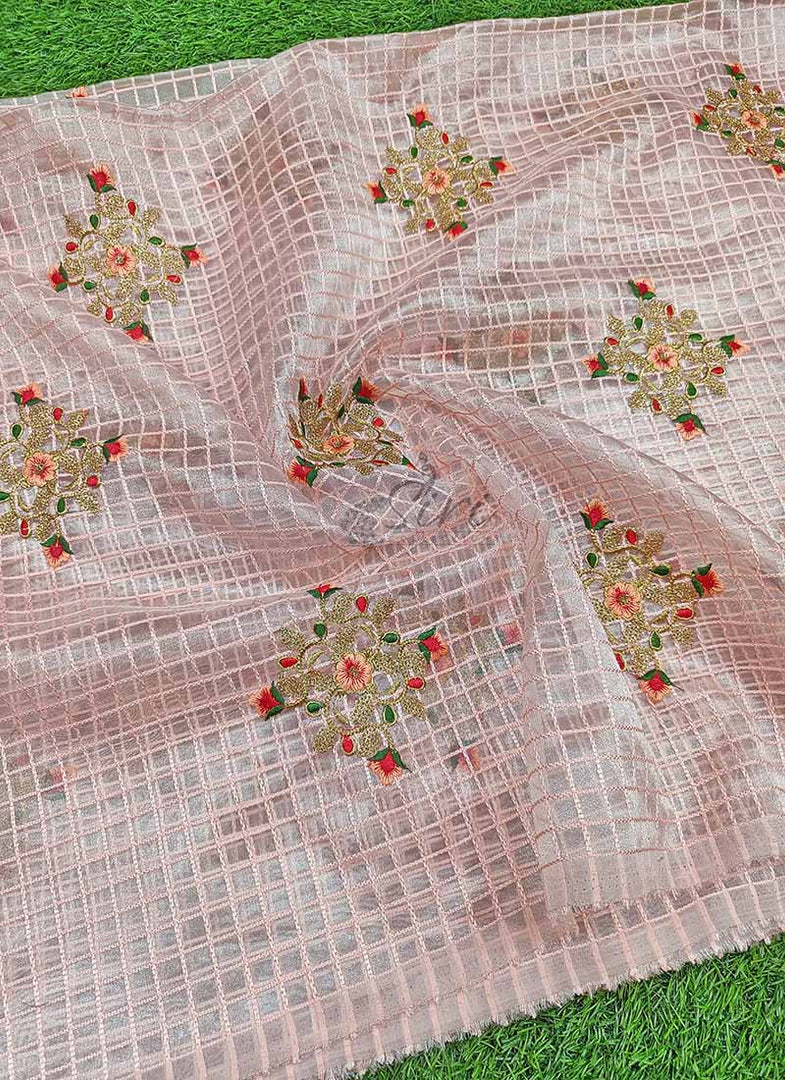 Lovely Organza Fabric in Embroidery Sequins Work