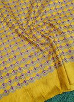 Load image into Gallery viewer, Partywear Raw Silk Fabric in Embroidery Work
