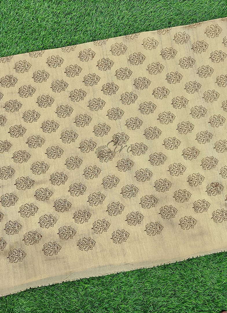 Partywear Raw Silk Fabric in Embroidery Work