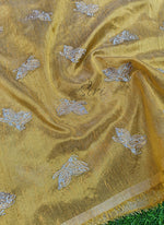 Load image into Gallery viewer, Partywear Tissue Raw Silk Fabric in Embroidery Work
