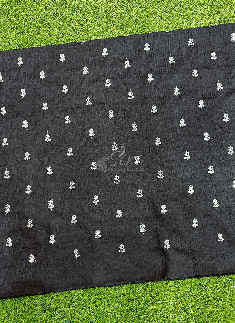 Lovely Raw Silk Fabric in Embroidery Work