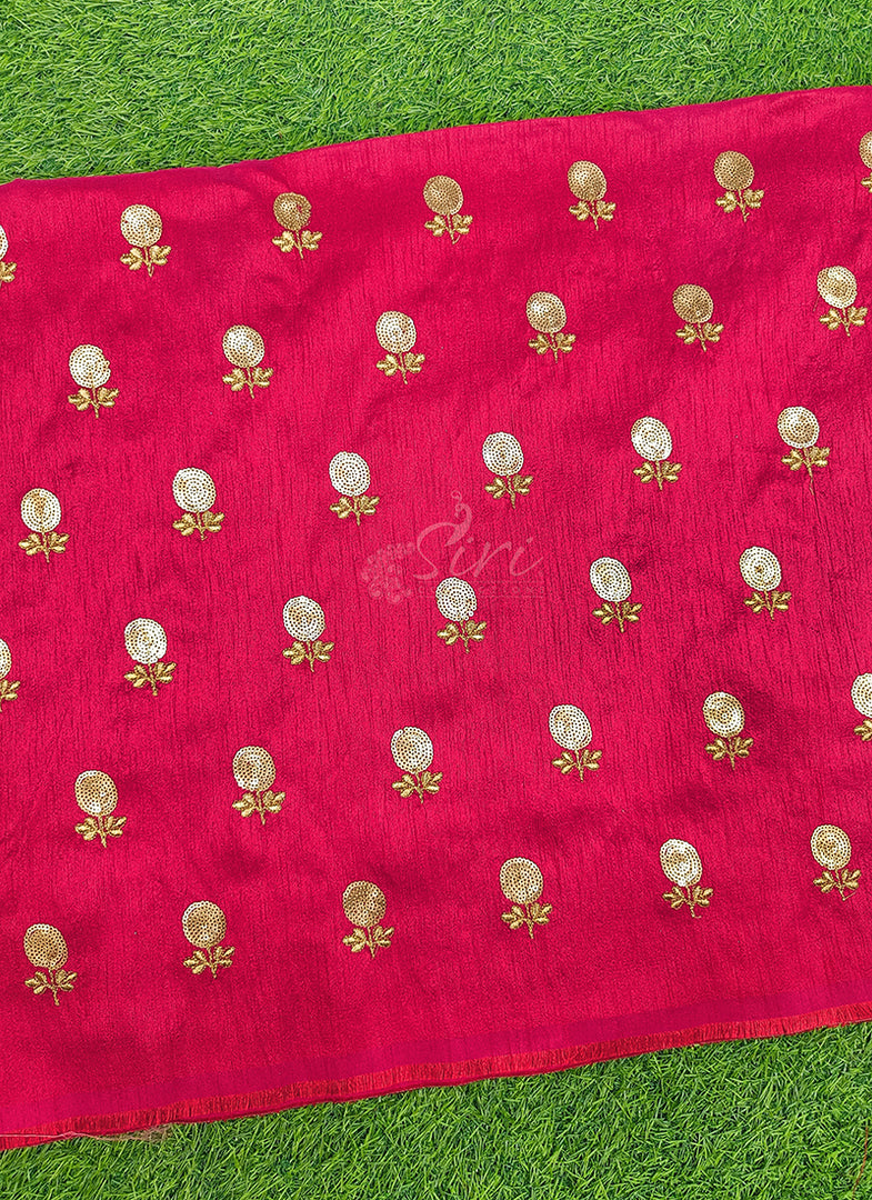 Lovely Raw Silk Fabric in Embroidery Work