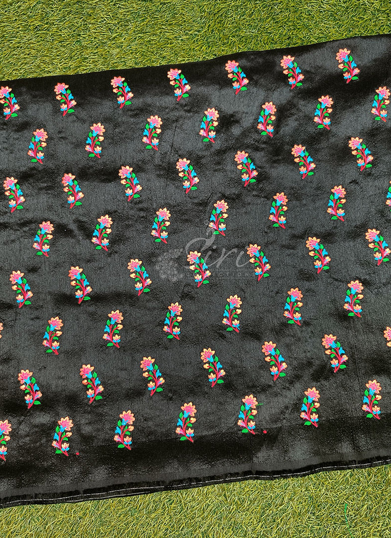 Lovely Raw Silk Fabric in Embroidery Work