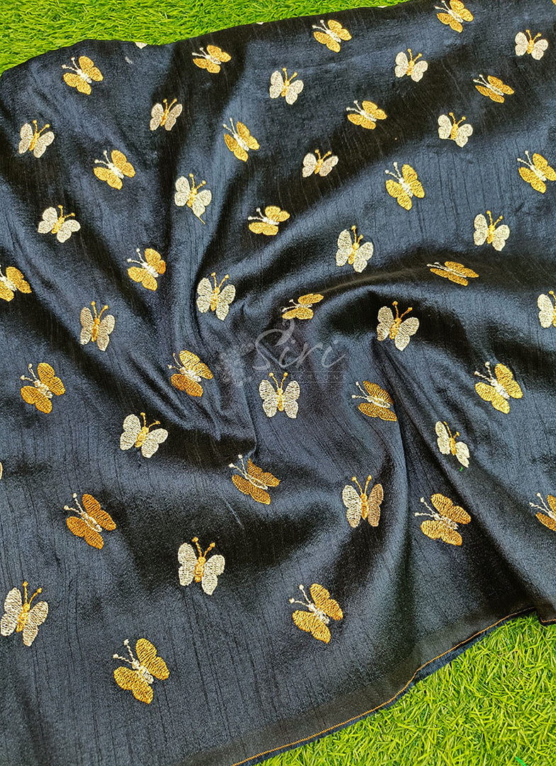 Lovely Raw Silk Fabric in Embroidery Work