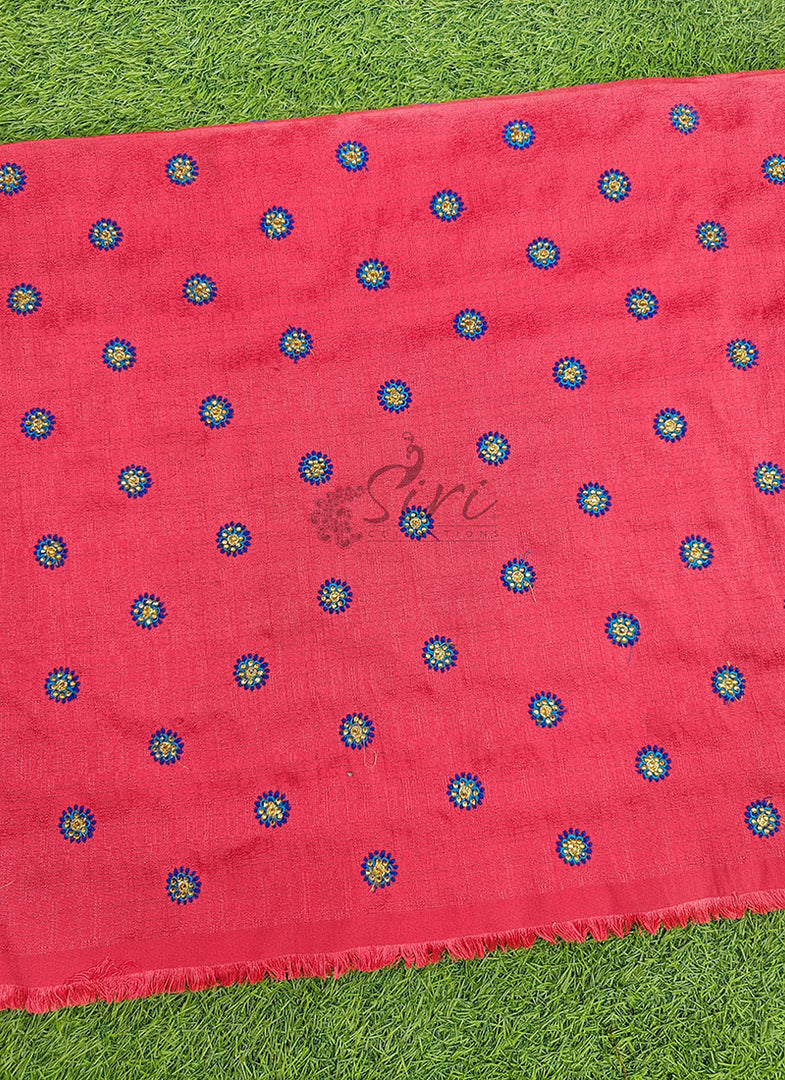 Lovely Raw Silk Fabric in Embroidery Work