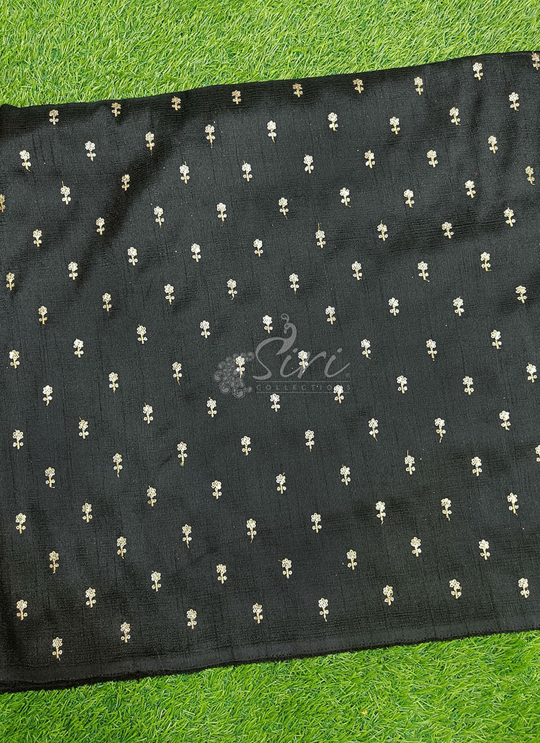 Lovely Raw Silk Fabric in Embroidery Work