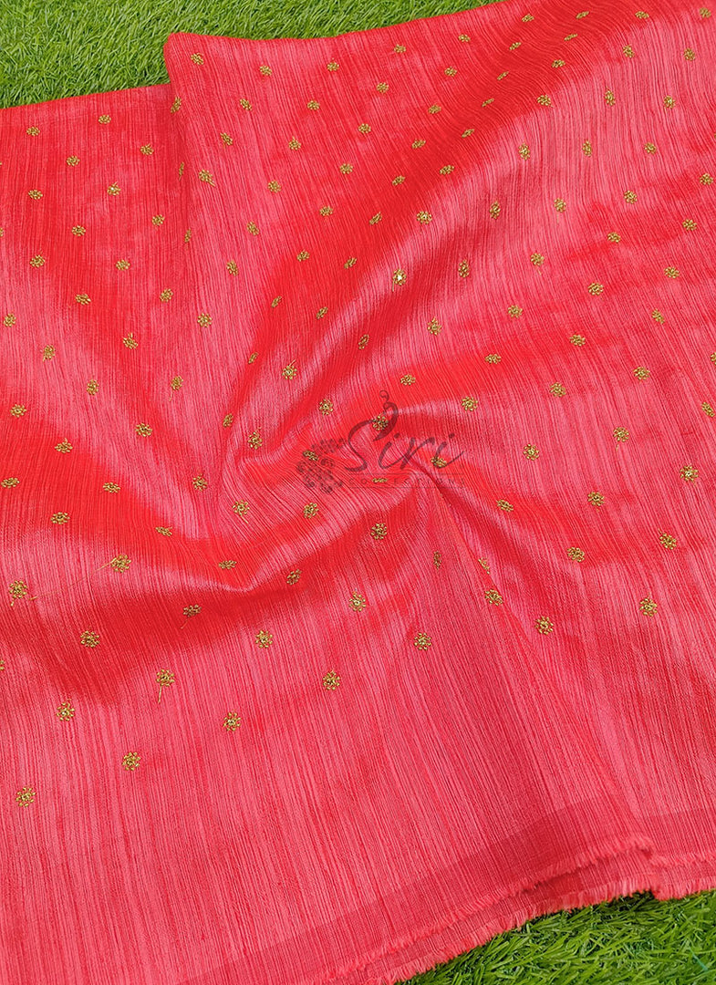 Lovely Raw Silk Fabric in Embroidery Work