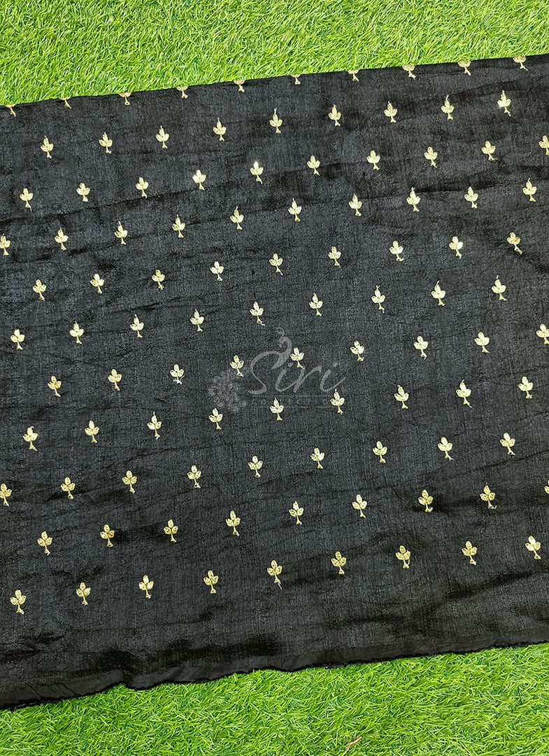 Lovely Raw Silk Fabric in Embroidery Work
