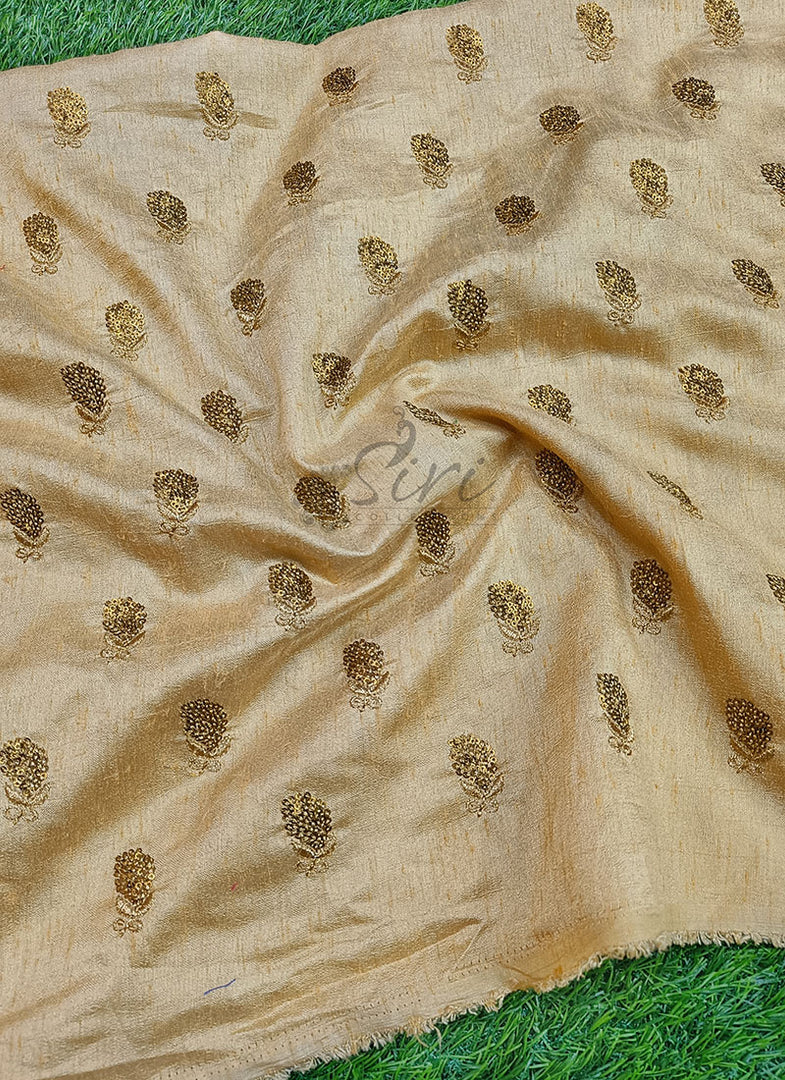 Lovely Raw Silk Fabric in Embroidery Sequins Work