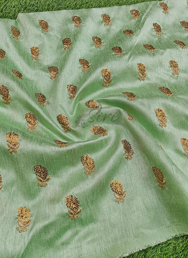 Lovely Raw Silk Fabric in Embroidery Sequins Work
