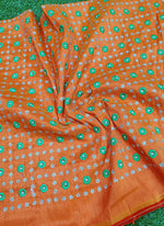 Load image into Gallery viewer, Partywear Raw Silk Fabric in Embroidery Work
