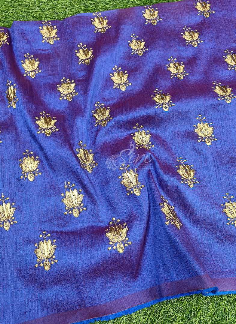 Partywear Raw Silk Fabric in Embroidery Work