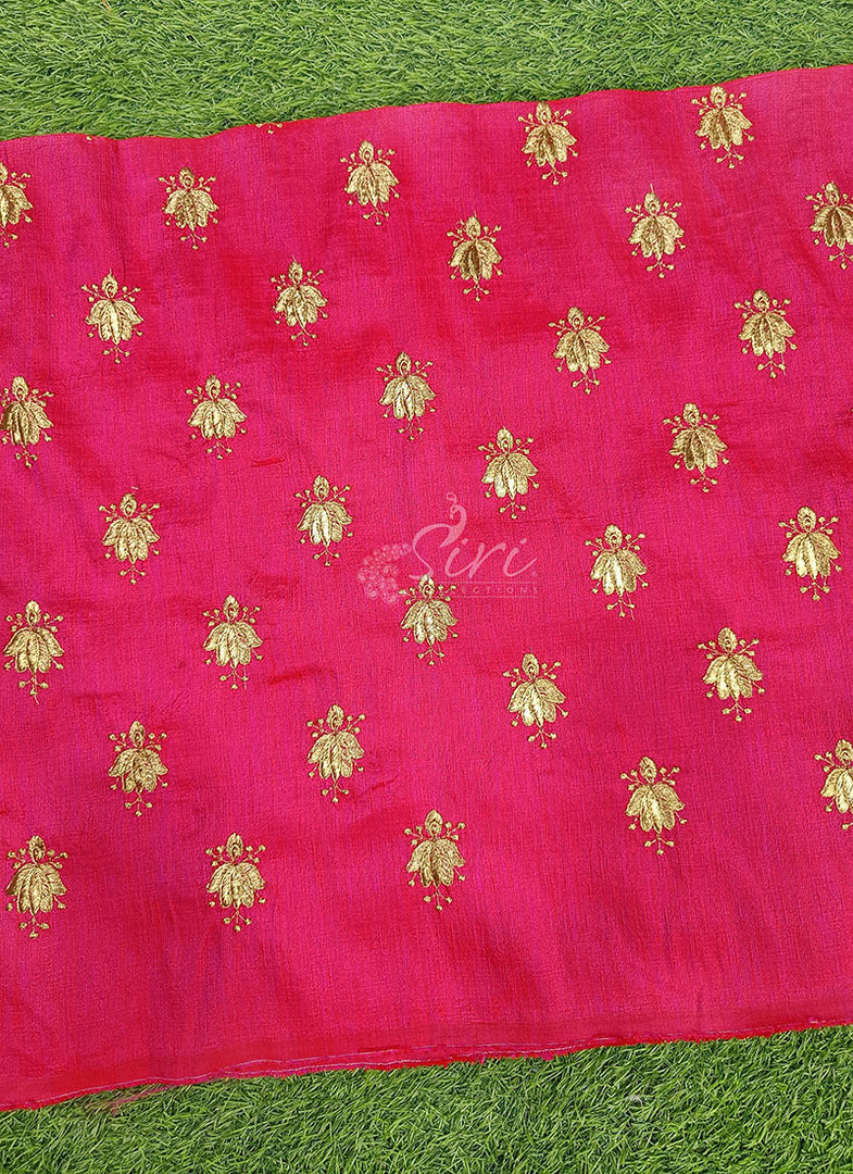Partywear Raw Silk Fabric in Embroidery Work