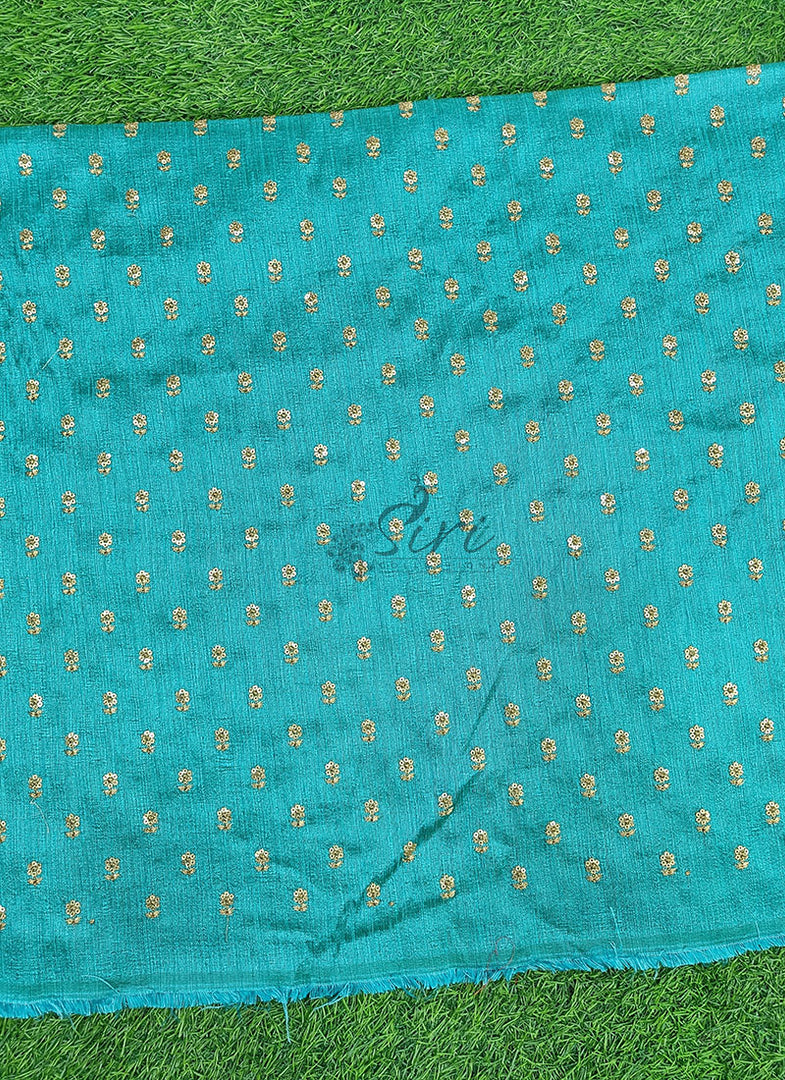 Partywear Raw Silk Fabric in Embroidery Work