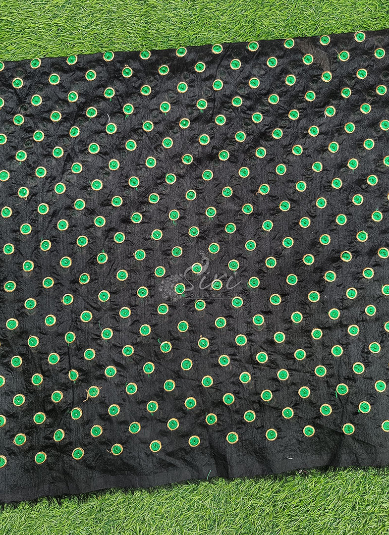 Partywear Raw Silk Fabric in Embroidery Work