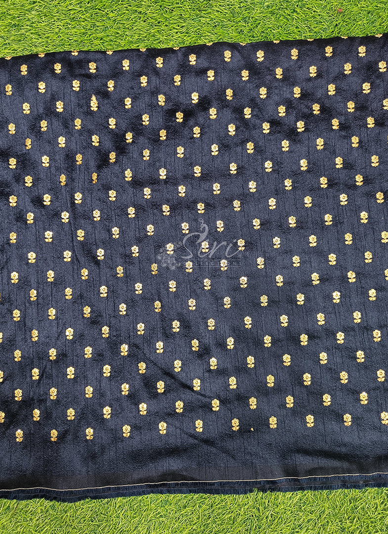 Partywear Raw Silk Fabric in Embroidery Work
