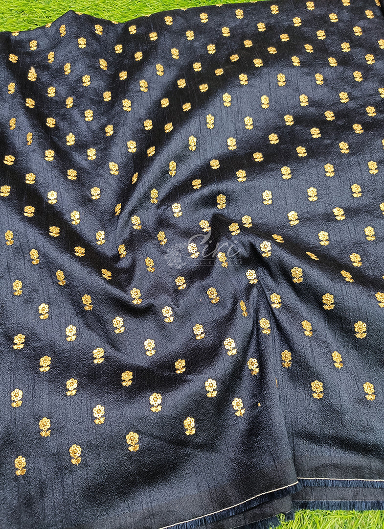 Partywear Raw Silk Fabric in Embroidery Work