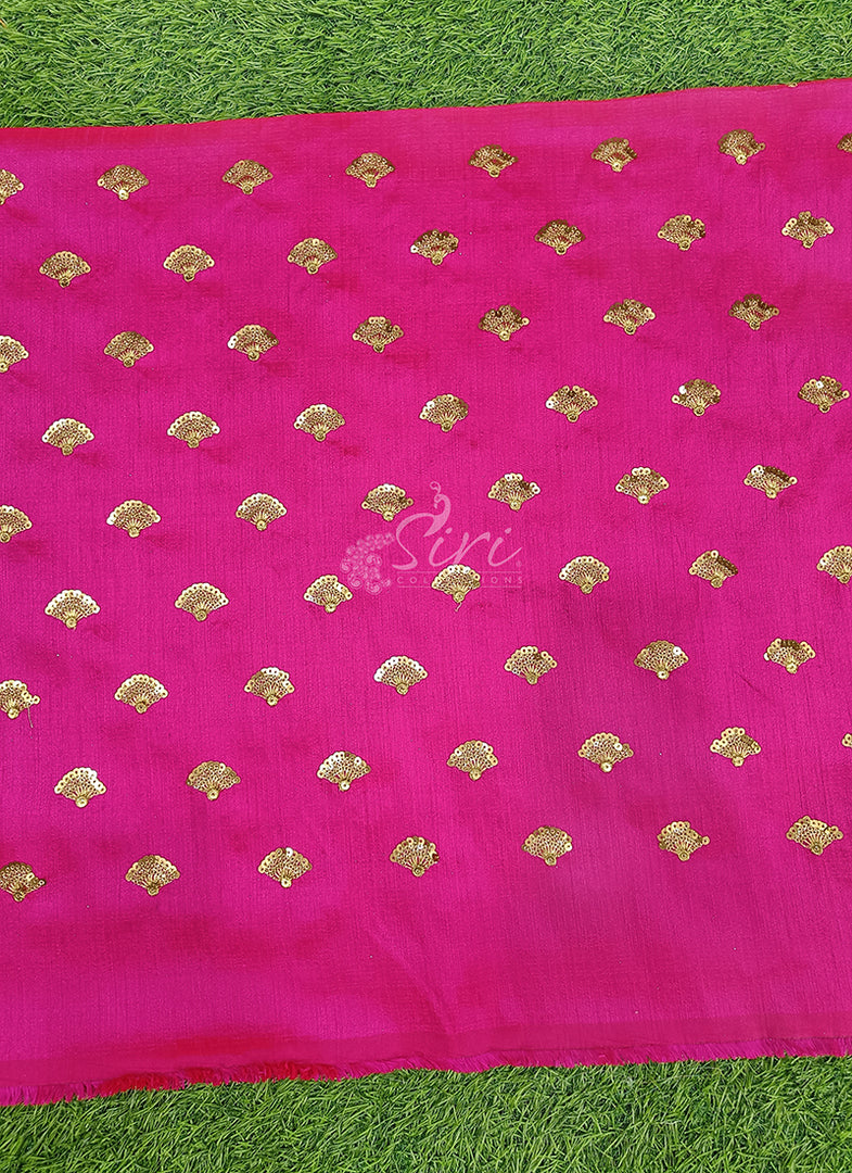 Partywear Raw Silk Fabric in Embroidery Work