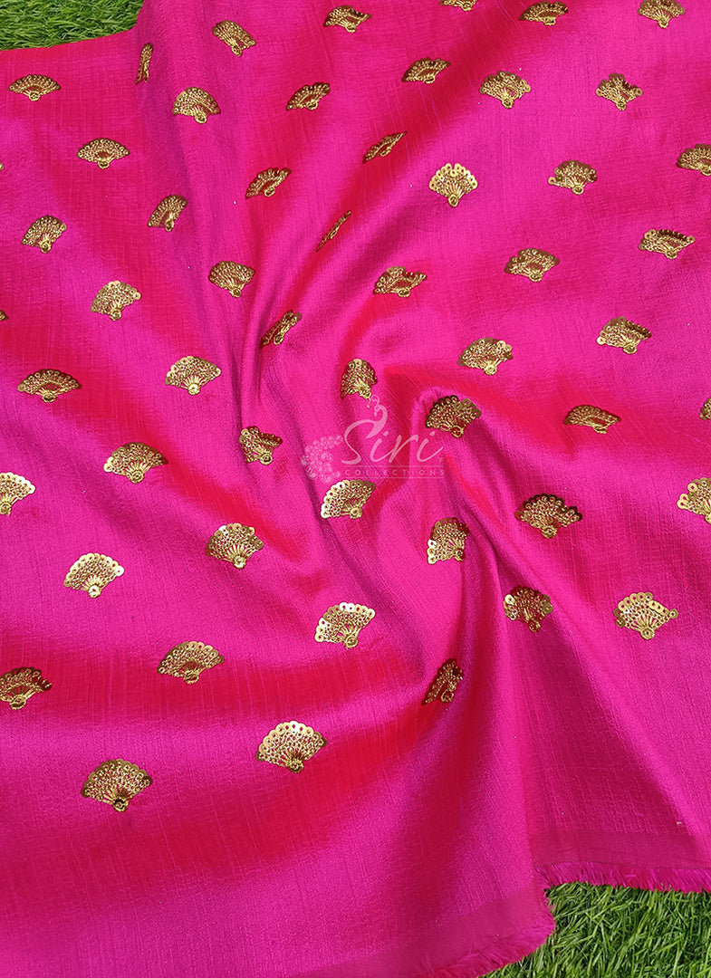 Partywear Raw Silk Fabric in Embroidery Work