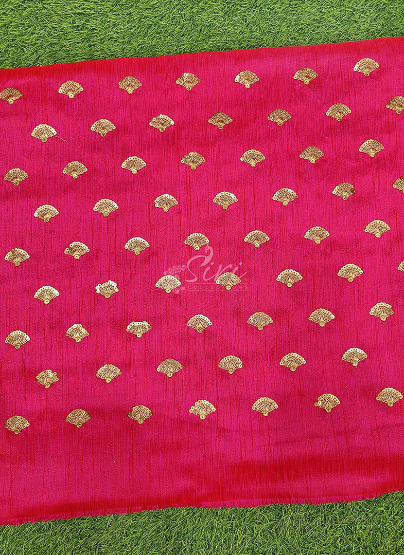 Partywear Raw Silk Fabric in Embroidery Work
