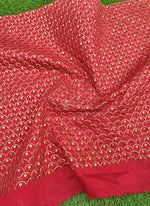 Load image into Gallery viewer, Partywear Raw Silk Fabric in Embroidery Work
