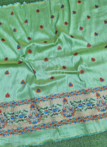 Load image into Gallery viewer, Partywear Raw Silk Fabric in Embroidery Work
