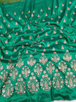 Load image into Gallery viewer, Partywear Raw Silk Fabric in Embroidery Work
