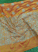 Load image into Gallery viewer, Partywear Raw Silk Fabric in Embroidery Work
