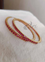 Load image into Gallery viewer, Beautiful Pair of Bangles in Rubies

