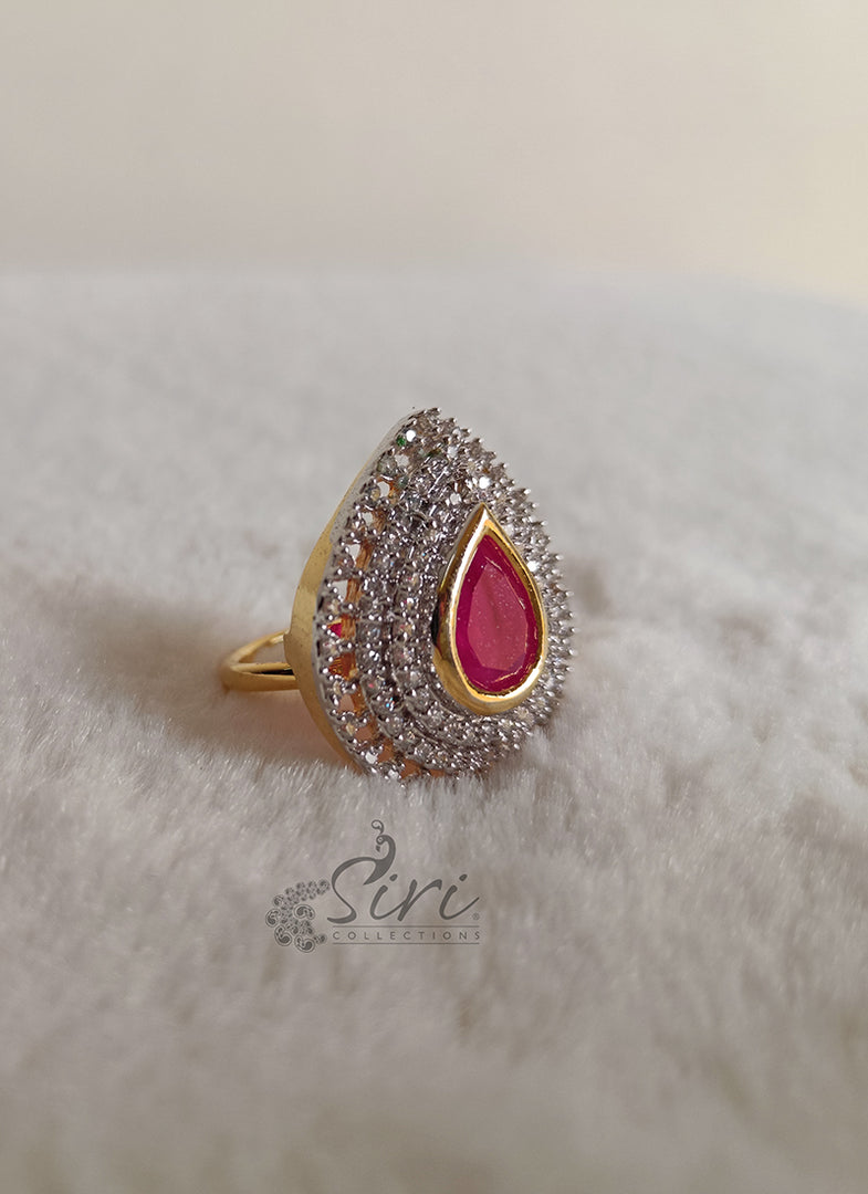 Beautiful AD stones Adjustable Cocktail Ring